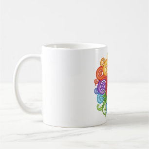Färggranulat och Röd ros Art Kaffemugg