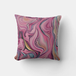 Färggranulat Rosa Blue Guld Dekorativ kudde