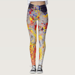 Färggrungande glasögonfärg stänk leggings