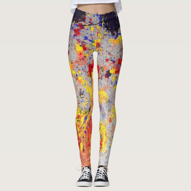Färggrungande glasögonfärg stänk leggings (Framsida)