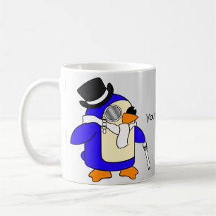 Färgguin i tecknad, svart och vitt kaffemugg