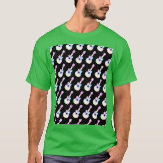 Färgguitar med anteckningsgrafik t shirt
