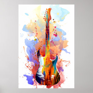 Färgguitar Poster
