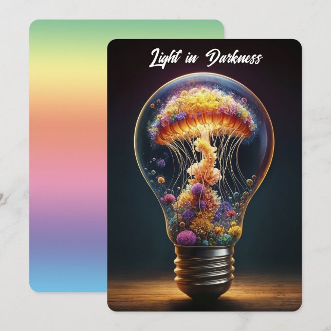 Färggul manellyfisklampa drömmande oceanmagi inbjudningar (Fram/baksida)