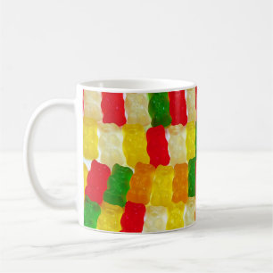 Färggummi, gummibjörnkandy kaffemugg