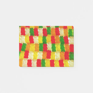 Färggummi, gummibjörnkandy post-it block
