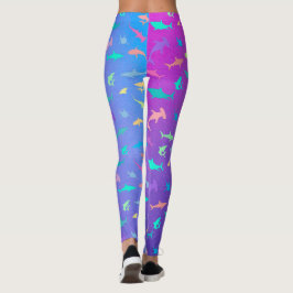 Färghaj under Sea School Party Leggings