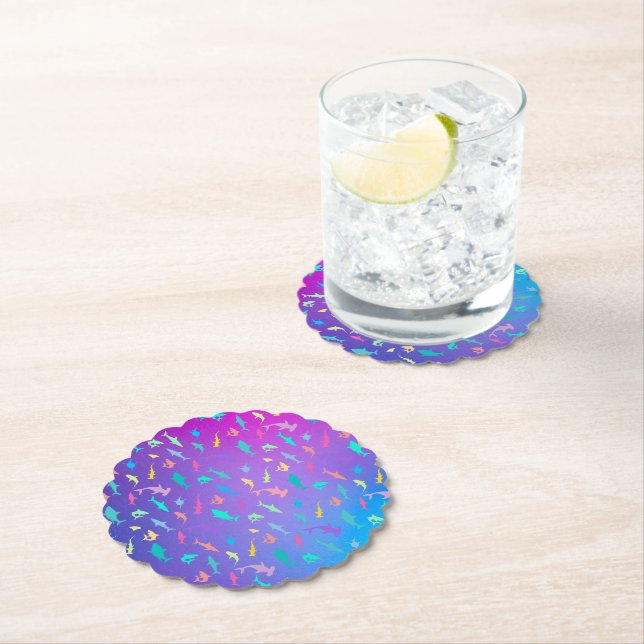 Färghaj under Sea School Party Underlägg Papper (Insitu)