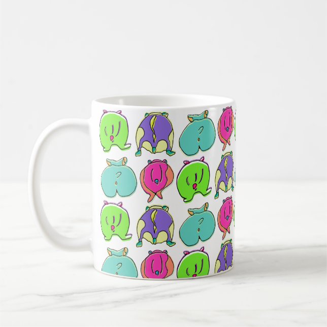 Färghamsterknapp Mönster Kaffemugg (Vänster)