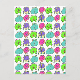 Färghamsterknapp Mönster Vykort