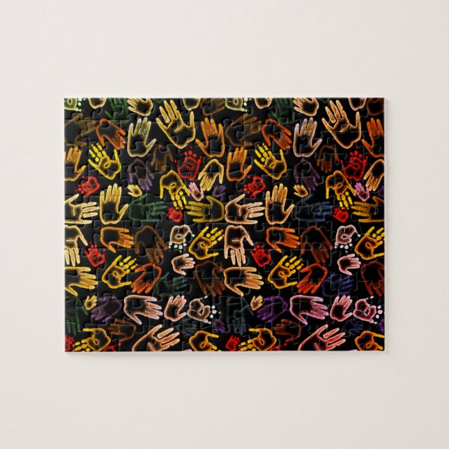 Färghandavtryck Pussel (Horisontell)