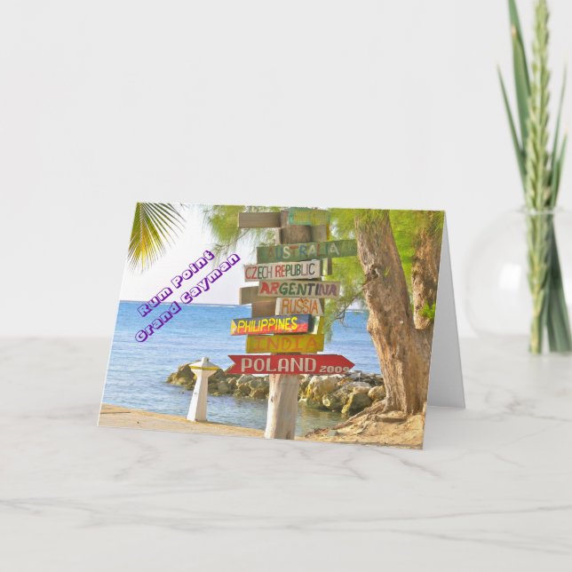 FÄRGHANDMADE SIGNALER VID RUM POINT GRAND CAYMAN KORT (Framsida)