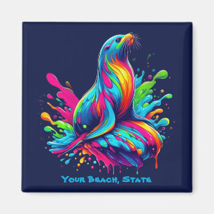 Färghav Lejona Stänk Magnet