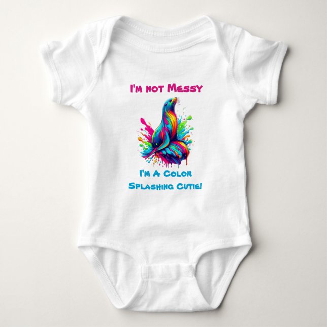 Färghav Lejona Stänk T Shirt (Framsida)