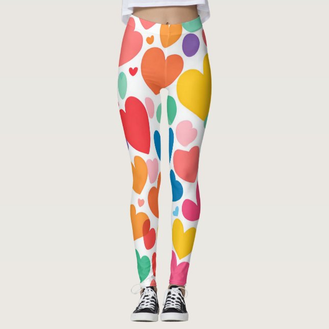 Färghjärtan Leggings (Framsida)