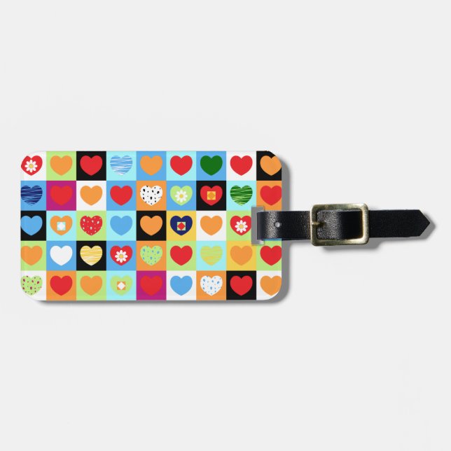 Färghjärtan, märkre bagagebricka (Horisontell Framsida)