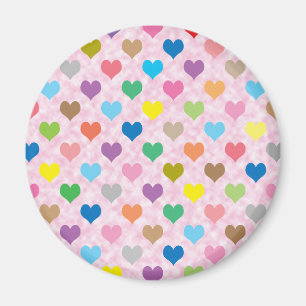 Färghjärtan mönster magnet