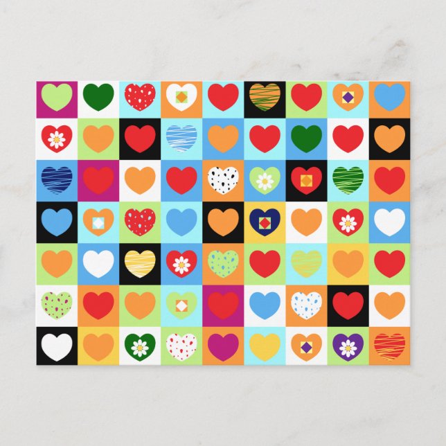 Färghjärtan, vykort (Framsida)