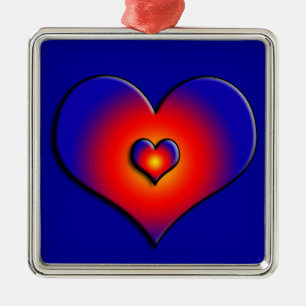 FÄRGHJÄRTAT JULGRANSPRYDNAD METALL