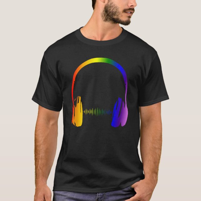 Färghörlurar Rainbow Party Techno Radio Nig T Shirt (Framsida)