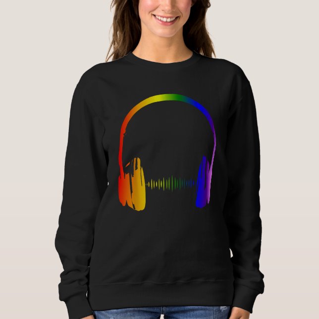 Färghörlurar Rainbow Party Techno Radio Nig T Shirt (Framsida)