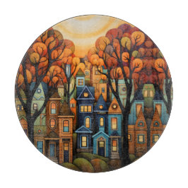 Färghus och träd i fall