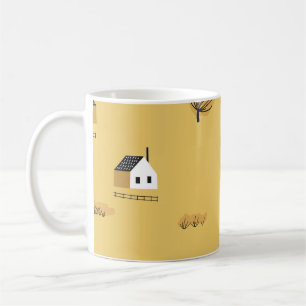 Färghus, träd, hästlandskap kaffemugg