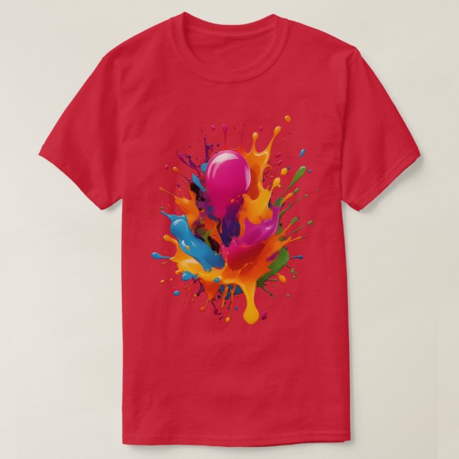 Färgig färg stänk t shirt (Design framsida)