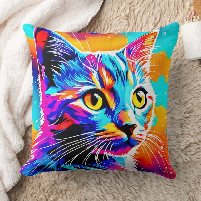 Färgig Kattunge Stare Kudde (Filt)