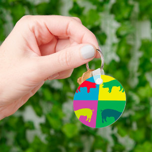 Färgig nyckelkedja för Grisar Nyckelring