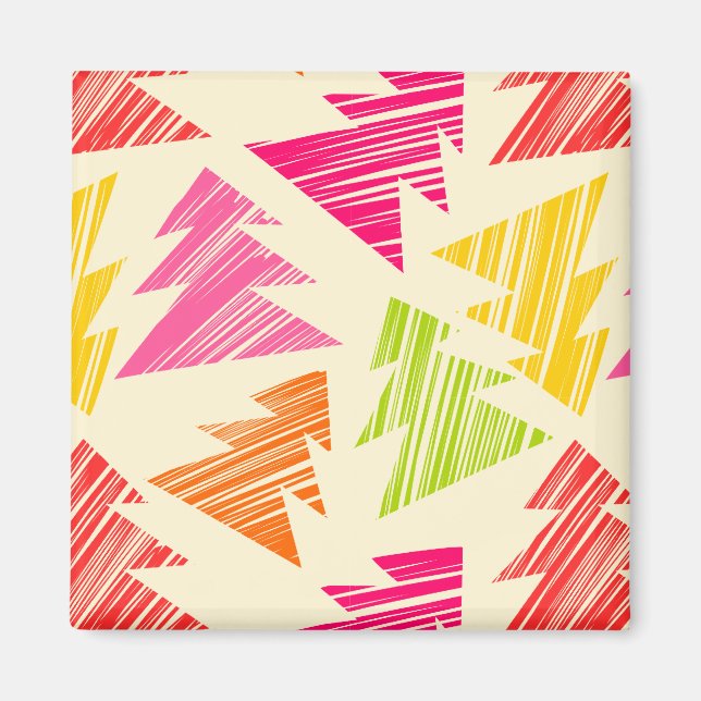 Färgig Sketchy Julgranar magnet (Framsidan)