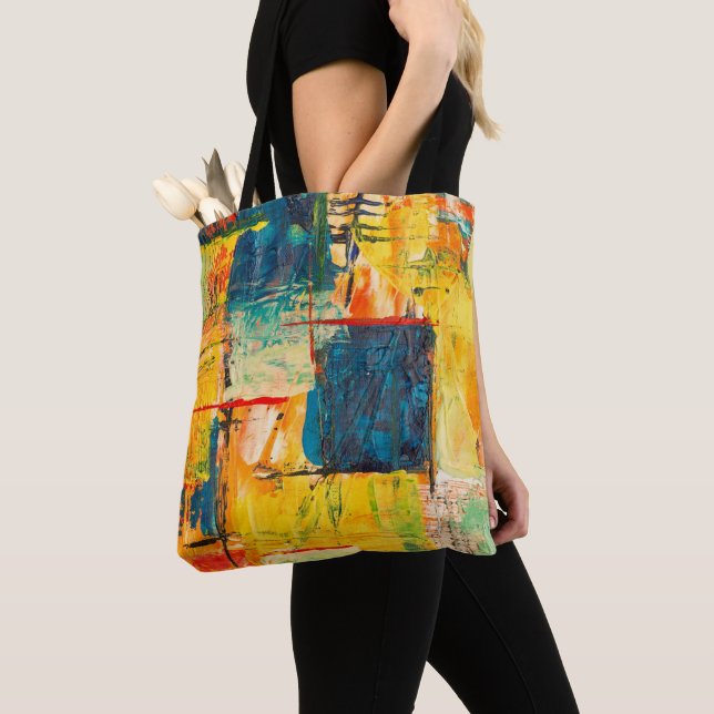 Färgig Tote-påse Tygkasse (Närbild)