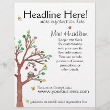 Färgig Träd med fågelbo