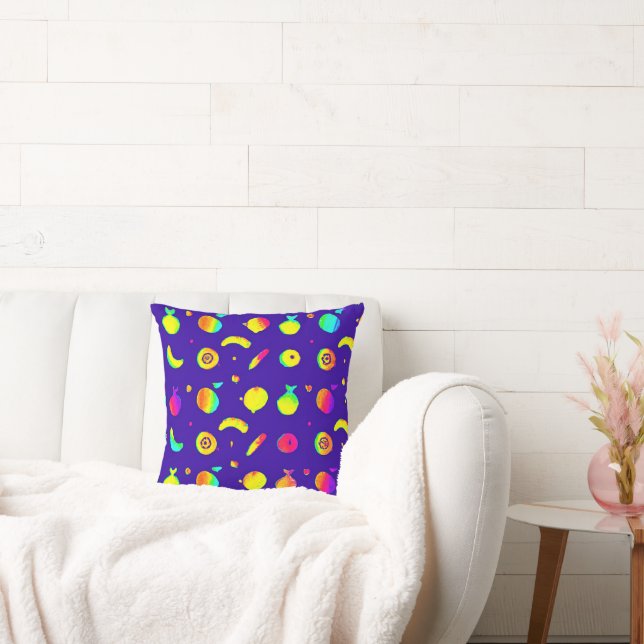 Färgig tropisk neon Fruit Mönster Kudde (Soffa)