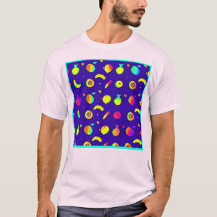 Färgig tropisk neon Fruit Mönster T Shirt