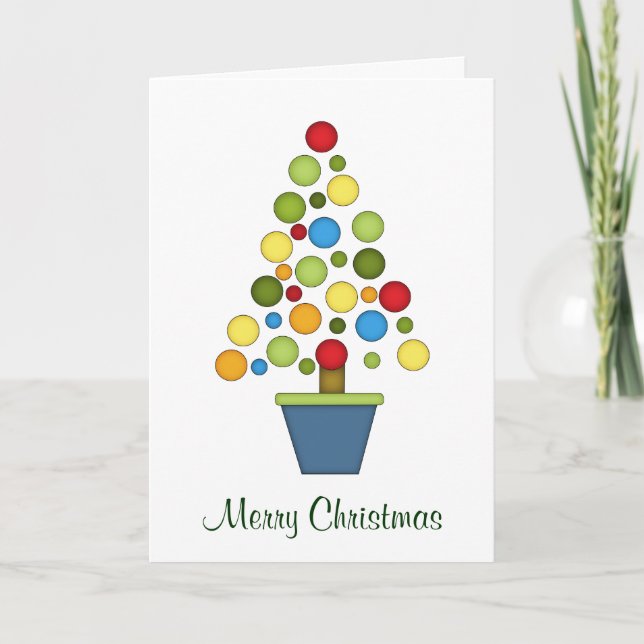 Färgiga Baubles Julgran+Wandeans Helgkort (Framsida)