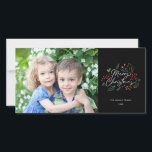 Färgiga Doodles God jul Photo Black Julkort<br><div class="desc">Det här ljusa och färgstarka fotokortet innehåller våra illustrerade helgdag i helgdag och säger "God jul" i ett modernt penselskript. Kommer med ett matchande mönster på motsatt sida för ett speciellt kort från extra. Den här designen ingår i en samling.</div>