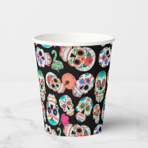 Färgiga Döskallar av socker på Black Halloween