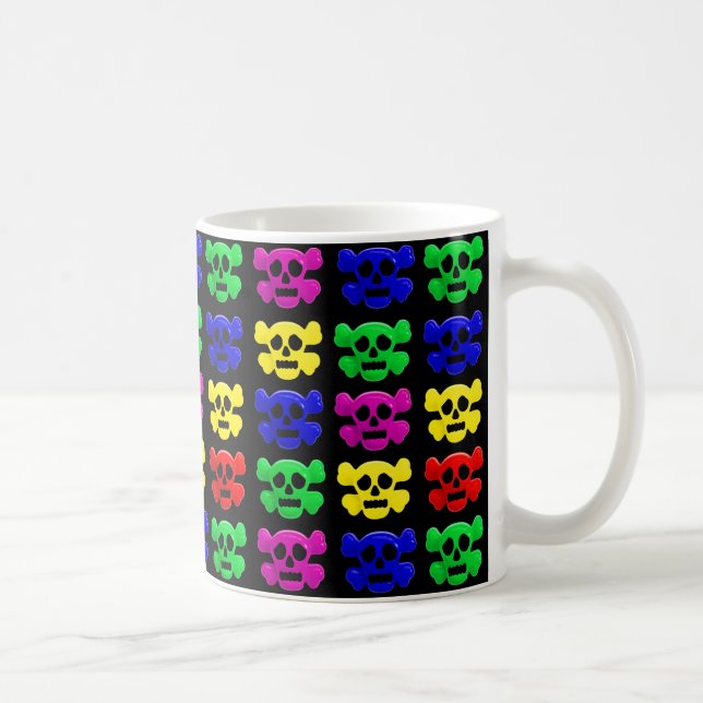 Färgiga döskallar mönster kaffemugg (Höger)