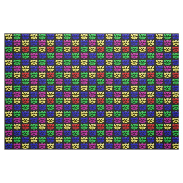 Färgiga döskallar mönster tyg (Fat Quarter)