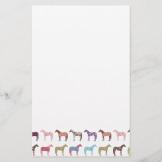 Färgiga hästar Mönster Brevpapper