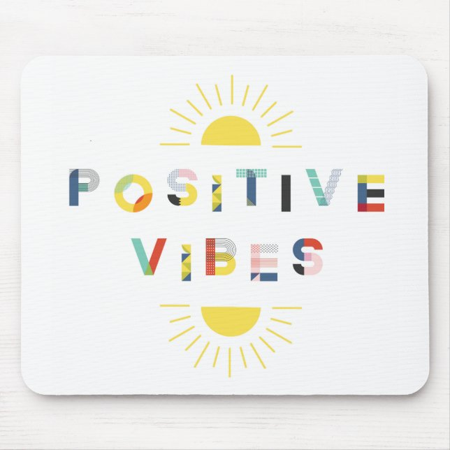 Färgiga Mönster-typografi - positiva bilder Modern Musmatta (Framsidan)