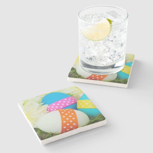 Färgiga Påskägg, Glad påsk, Helgdag Stenunderlägg (Sidan)