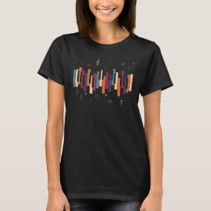 Färgiga Tangentbord som spelar Piano Music Musicia T Shirt