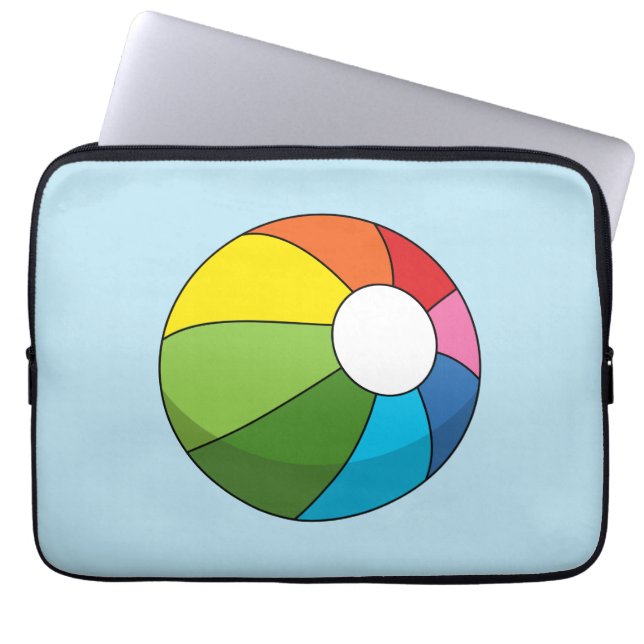 Färgigt Beach Boll Laptop Fodral (Framsidan)