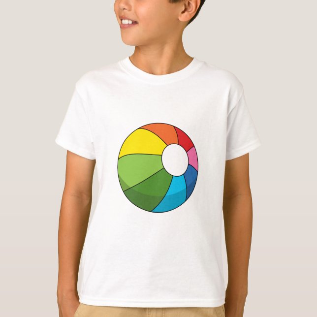 Färgigt Beach Boll T Shirt (Framsida)