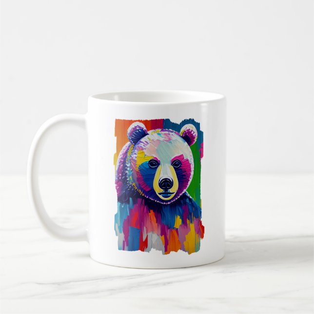 Färgigt björn Porträtt Kaffemugg (Vänster)