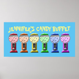 Färgigt Candy Buffet-tecken Poster