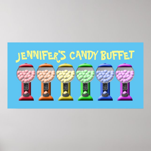 Färgigt Candy Buffet-tecken Poster (Framsidan)