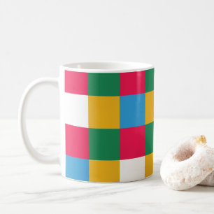 Färgigt facktigt kaffemugg